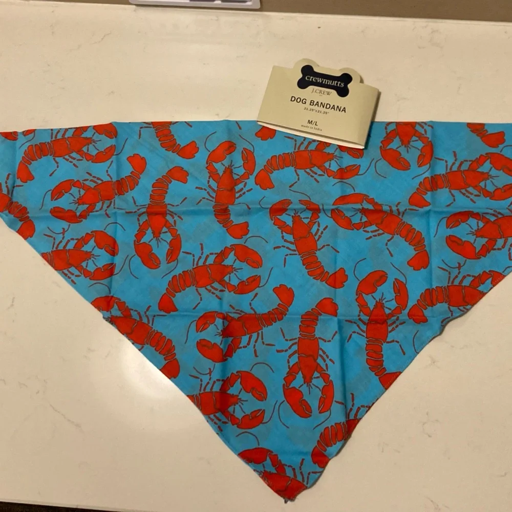 Dog Bandana Organic Bandana JCrew Crewmutts New Blue & Red Lobster Bandana